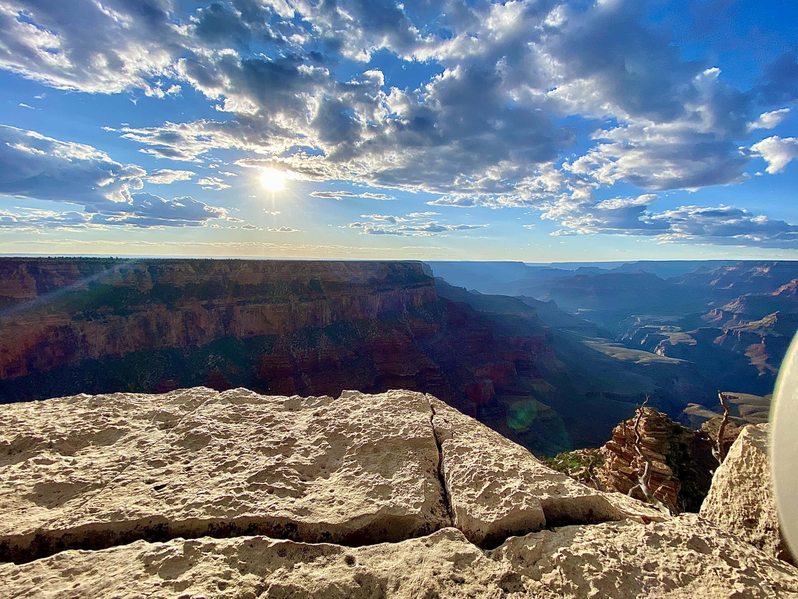 Family enjoying the view on a Las Vegas road trip to Grand Canyon