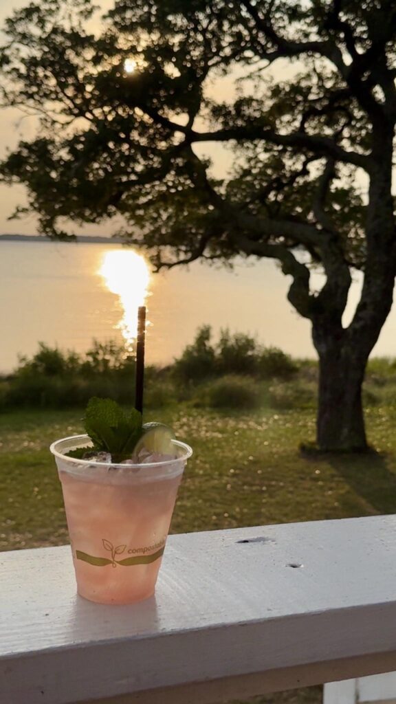 Watermelon mojito cocktail at Riverview Restaurant, one of the top gluten free restaurants in Kure Beach, NC